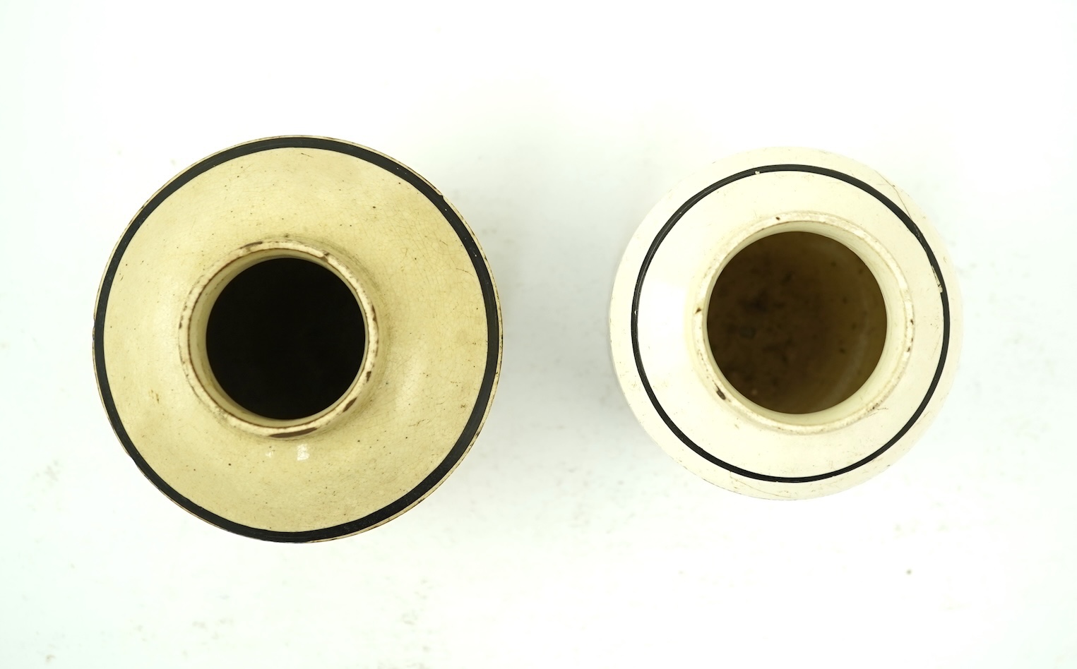 Two Leeds creamware Dutch market tea caddies, c.1790